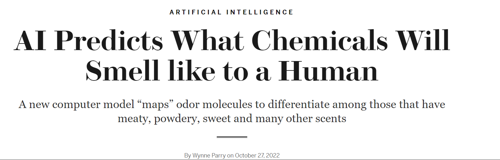 人工智能預(yù)測人類聞到的化學(xué)物質(zhì)是什么氣味 人工智能預(yù)測人類聞到的化學(xué)物質(zhì)是什么氣味